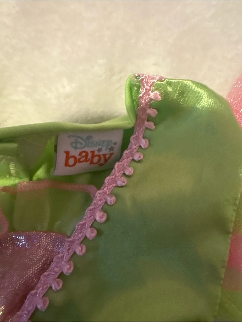 Disney Green and Pink Fairy Dress Costume with Blue Wing Accents - Picture 13 of 16